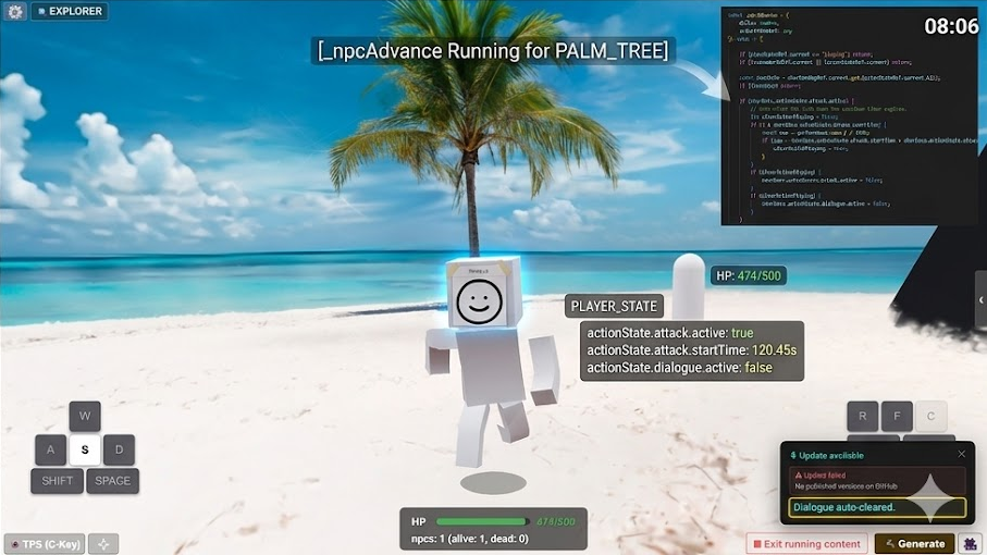 Brew Your Code 3D authoring interface